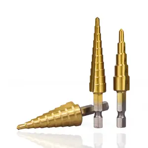3Pcs Step Drill Sets 3-12mm 4-12mm 4-20mm HSS/e M35 Cobalt Step Drill Bit use for wood metal drilling with low price