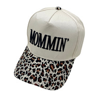 Gorra de Béisbol Estructurada de 5 Paneles con Estampado de Leopardo, Visera Curva, Logotipo Personalizado OEM, Bordado, Logotipo Impreso, Gorra Moderna de Moda al por Mayor