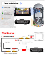 Caméra de recul étanche Smartour AHD 1080P avec vision nocturne et capteur de stationnement, garantie 1 an pour RAV4 2009-2012