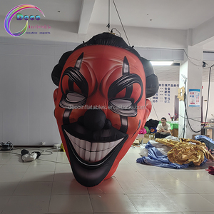 Globo inflable publicitario suspendido de 3 metros <span class=keywords><strong>con</strong></span> cabeza de payaso naranja - Product Image 3
