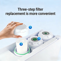 Purificateur d'eau domestique ultra-mince gris de luxe à installer sous l'évier avec filtration en 4 étapes et filtre minéral pour une eau potable saine
