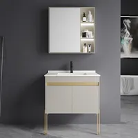 Роскошный комплект шкафа для ванной комнаты с зеркалом и раковиной