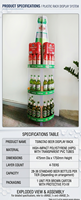 Style moderne personnalisé magasin de détail pliable présentoir à boissons étagère en plastique forme de bouteille ronde pour la bière et la boisson