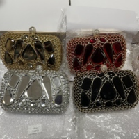 Sac de soirée classique en cristal diamanté argenté avec chaîne bandoulière, fermeture magnétique, écologique et fait main, idéal pour mariage et fête