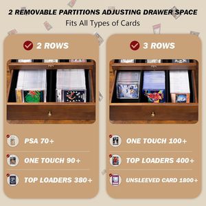 Porte-cartes en bois sur mesure, boîte de rangement à deux niveaux pour cartes d'idoles et de jeux, boîte de rangement en bois massif. - Product Image 4