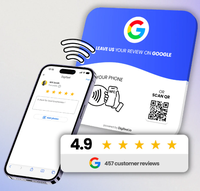Autocollant acrylique étanche 13.56mhz Google Social Media Review NFC Autocollants de plaque NFC Autocollant de table NFC