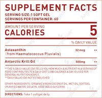 Gélules d'huile de krill d'Antarctique à l'astaxanthine, marque privée OEM, 60 unités, mélange d'huile de krill, complément alimentaire quotidien
