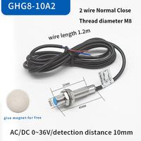 HUCHUDQ GHG8-10A/GHG8-10A2 24V DC Universal 0-36v 2 kawat induksi magnetik Sensor jarak terbuka Normal