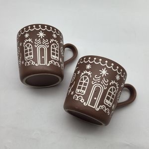 Factory Direct Sale Christmas Theme Brown Matte Stoneware <b>Ceramic</b> <b>Mugs</b> Cartoon Pattern Dishwasher & Microwave Safe - Product Image 1