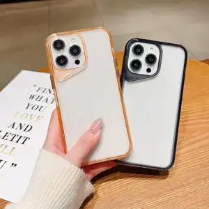 เคสโทรศัพท์สําหรับ Samsung อะคริลิคใสมือถือผิวสําหรับ iPhone ปกหลัง