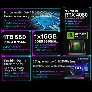 Fabricant Fourniture <span class=keywords><strong>asus</strong></span> Rog Strix Scar16 Ordinateur de jeu Ordinateur portable 240Hz 2.2GHz Max Turbo 5.8GHz I9-14900hx Rtx4060 4070 Ordinateurs portables - Product Image 2
