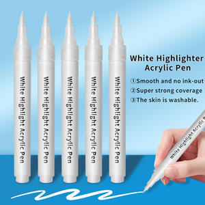 Vendita calda Logo personalizzato <span class=keywords><strong>acrilico</strong></span> penne di vernice bianca-punta del pennello morbido evidenziano <span class=keywords><strong>pennarello</strong></span> <span class=keywords><strong>bianco</strong></span> per la pittura - Product Image 4