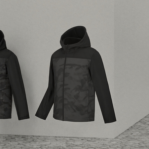 Veste décontractée brodée deux pièces pour l'automne, avec fermeture éclair intégrale et capuche, style sportswear confortable pour garçons et filles (vente en gros) - Product Image 3