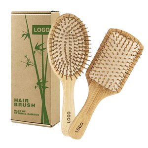 Brosse à cheveux carrée en bambou personnalisée pour enfants, coussin d'air en bambou, brosse à cheveux en bois Mason Pearson - Product Image 2