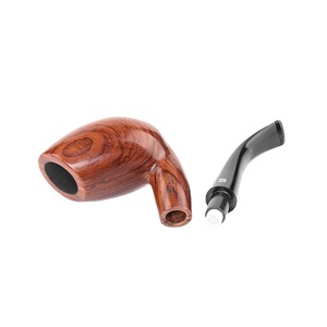 Muxiang Wooden Smoking Pipe Bent Type 9mm Filter Acrylic Mouthpiece Solid Rosewood Pipe Tobacco Pipe Personal Gift - Product Image 3