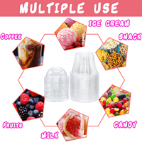 Mini tasses à couvercle en forme de dôme, gobelets à Dessert jetables pour boissons froides, fruits, petits gâteaux, crème glacée, collation, bonbons