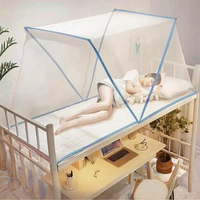 Moustiquaire de lit carrée pliable double pour adulte, 100 % polyester, pour l'extérieur, la maison, les voyages et le camping
