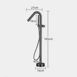 Grifo de Bañera con <span class=keywords><strong>Ducha</strong></span>, Grifo de Bañera de Latón con Palanca Única para Agua Fría y Caliente - Product Image 5