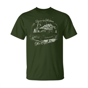 Camiseta clásica con diseño de árbol de Navidad en el techo, para adultos, unisex, verde - Product Image 2