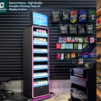 Présentoir à tabac sans fumée grande capacité, vitrine de merchandising pour tabac, présentoir à cigarettes avec étagères réglables