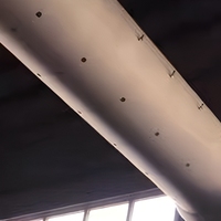 Conduit d'air en tissu gris monocouche D450mm avec buse de jet pour l'air conditionné des ateliers industriels