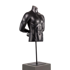 Mannequin de <span class=keywords><strong>Torse</strong></span> Masculin Sportif <span class=keywords><strong>Musclé</strong></span> Noir avec Support - Product Image 3