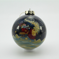 Boules de Noël en verre soufflé à la main, peintes à l'intérieur, de luxe, pour la décoration de l'arbre de Noël et comme cadeau