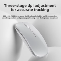 Souris sans fil rechargeable Bluetooth double mode, souris d'ordinateur silencieuse avec lumière RGB, 2.4G USB pour ordinateur portable, PC, bureau
