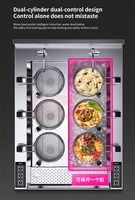 Robot de cuisson automatique de nouilles à 6 têtes, cuiseur à pâtes électrique sur pied avec levage automatique, 6 paniers avec capteur anti-brûlure à sec