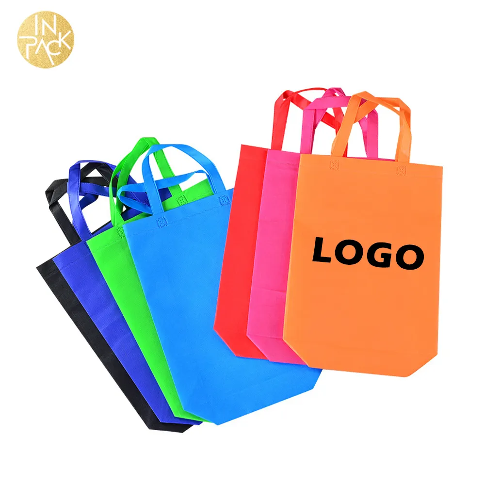 INPACK Wholesale Cheap Eco PP Non woven Shopping Bag Women Recycled Shopping Bag Non Woven Bag with Long Handle