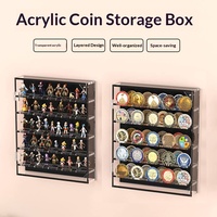 Boîte de présentation et de rangement transparente en acrylique pour pièces commémoratives, médailles et badges – Décoration intérieure