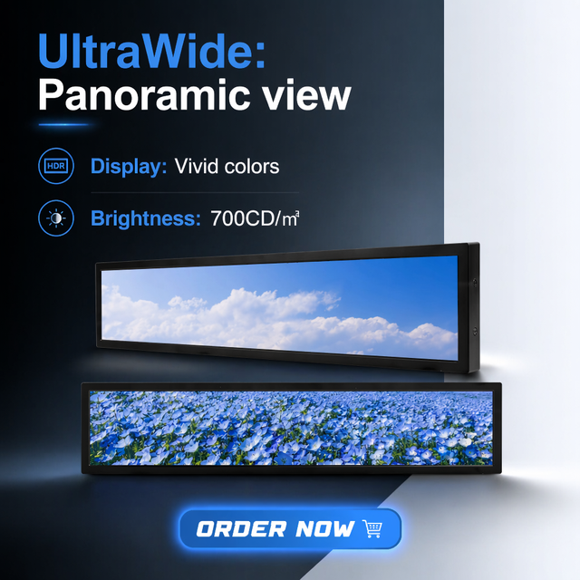 Commercial Strech Bar LCD Display High Brightness Ultra Wide Bar Digital Screen  for  Shop