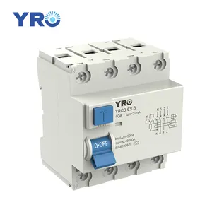 Yro điện nóng bán thấp Volt 6kA RCD ELCB RCCB rò rỉ bảo vệ 4P dư hiện tại hoạt động ngắt mạch