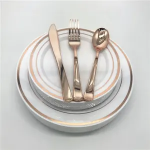 Disposable Plastic 150pcs Dinnerware Set Classic Plates Cutlery 10oz Cups Combo