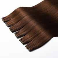 Extensiones de Cabello Genius Weft Europeas de Alta Calidad, 100% Cabello Humano con Cutícula Alineada, Liso, Súper Fino, Invisible, Se Puede Cortar