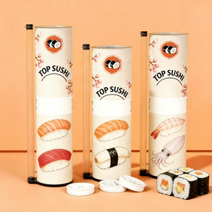 Nouveau design personnalisé imprimé, tube en papier pour sushi <span class=keywords><strong>de</strong></span> qualité alimentaire, tube en plastique à pousser, tube en papier à pousser, emballage <span class=keywords><strong>de</strong></span> boîte en papier - Product Image 1