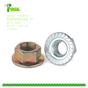 Grosir Din 6923 mur flensa segi enam metrik M2.5 sampai M30 inci 6-32 sampai 3/4-10 kelas 8 baja karbon berlapis seng mur flensa Hex - Product Image 2