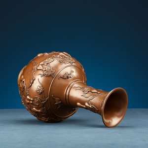 Jarrón de Cobre en Forma de Calabaza de 36 Pulgadas, Diseño Tradicional, Decoración para el Hogar y la Oficina - Product Image 3