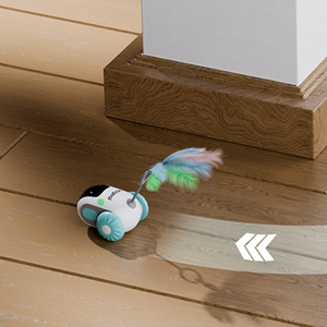 Juguete interactivo y de movimiento inteligente para mascotas de Interior para gatos Rompecabezas de gatito con control remoto de 2 velocidades con cazadores de aburrimiento de plumas - Product Image 6