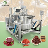 Mélangeur de cuisson commercial à gaz 400 litres, petite machine intelligente de préparation alimentaire avec agitateur automatique pour la fabrication de caramel et les épices