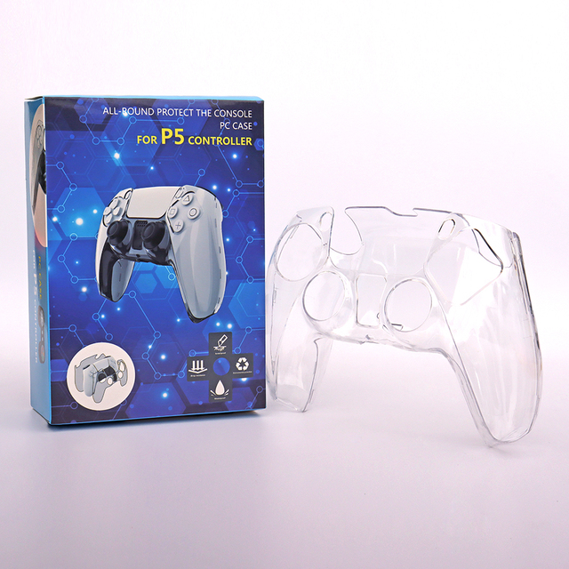 Crystal Clear Protective Case Compatible with PS5 Controller Transparent Hard Shell Anti Scratch Cover
