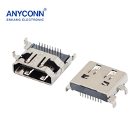 ANYCONN Conector Esencial MINI USB Macho Modelo 26 Negro de Montaje Pasante para Interfaz de Dispositivos, Duradero y de Alta Calidad