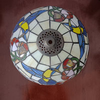 Abat-jour minimaliste de 12 pouces pour lampe en verre teinté, motif oiseau vintage, dimmable, installation facile pour lustres et lampes de table d'intérieur