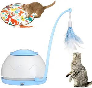 Meistverkaufte interaktive und bewegungsfähige Haustierspielzeuge Katzen-Stick mit Federn intelligente Haustierspielzeuge automatisch