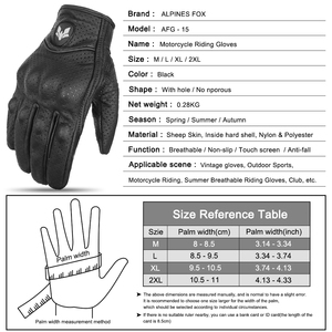 Summer New Vintage Leather Motorcycle Gloves Men Black Wear-resistant Guantes Touchscreen Anti-slip Retro Motobike Riding Gloves - Product Image 6