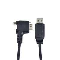 Connecteur Micro-A mâle coudé USB 3.0 en PVC pour caméra industrielle, câble de données et d'alimentation pour disque dur mobile, montage sur panneau, rotation à gauche