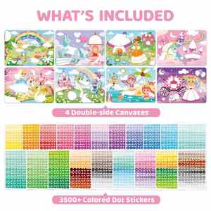 Boys Girls Birthday <b>Gifts</b> Toddlers 3-7 No Mess Sticker Craft Kits DIY <b>Creative</b> Activity Dot Art Kit for Kids - Product Image 3