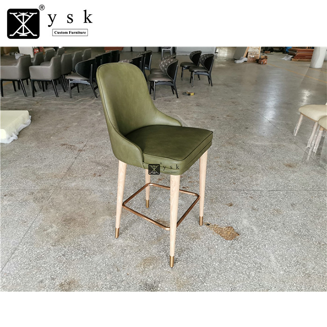 Bar Restaurant Chair BC-2002 New Design Restaurant Metal Bar Chairs With Wood Paint