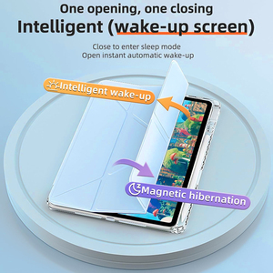 Funda Plegable en Y para Xiaomi Redmi Pad SE de 11 Pulgadas <span class=keywords><strong>2023</strong></span> con Soporte para Lápiz, Soporte Tríptico en Forma de Y, Carcasa Trasera Rígida Transparente, Cubierta de Acrílico - Product Image 4