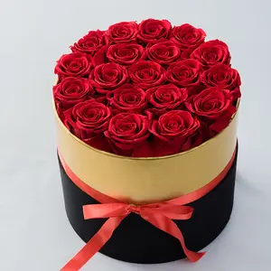 Ingrosso san valentino regalo conservato Rose di lunga durata rotondo fiore eterno conservato rosa In scatola